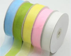 China Organza Bulk Silk Ribbon , Double Faced Silk Satin Ribbon Screen Printing Process on sale
