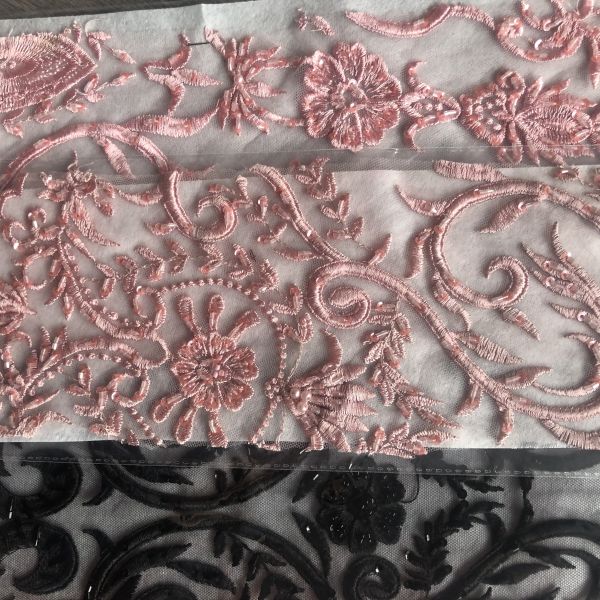 Easily Customizable Luxury 3D Flowers Beaded Embroidery Lace Fabric New Design Lace for Women's Clothing Dance Dresses