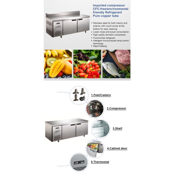 Commercial Tabletop Under Counter 201/304 Chiller Drawer Refrigerated Fridge Refrigerator Table Freezer
