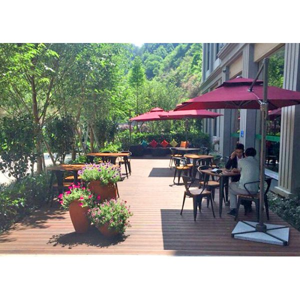 Simple Modern Solid Wooden Outdoor Furniture Balcony Table Chair Set For Leisure Cafe Bar