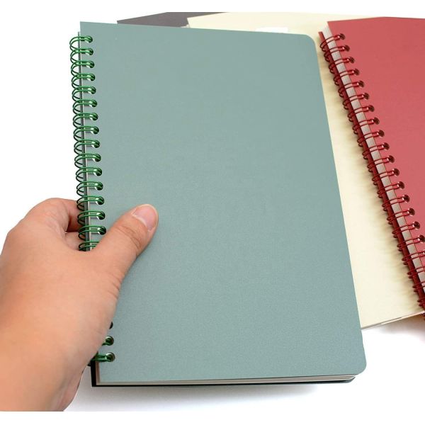 A5 Style Spiral Notebook 80 Sheets-160 Pages Thick Plastic Hardcover Custom Colors for Study Notes