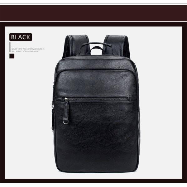 New Men's Travel Backpack Korean Backpack Leisure Student Schoolbag Soft PU Leather men backpack bag