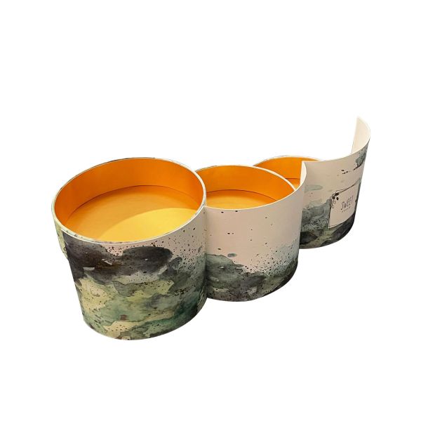 Hot Stamping Surface Handling Customized Luxury Three Layers Round Shape Cylinder Paper Tube for Chocolate Tea in CMYK Color