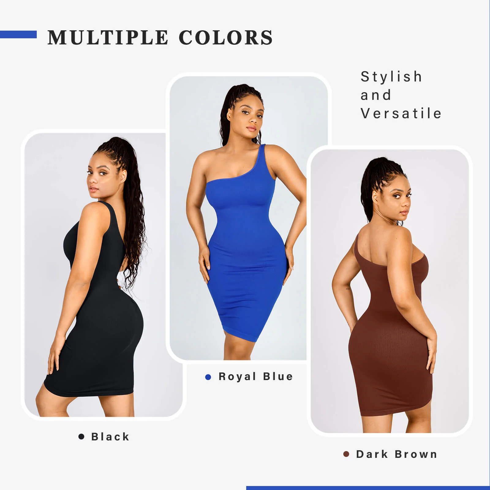 Summer Bodycon Dress Eco-Friendly Women's One-Shoulder Shapewear with Seamless Design
