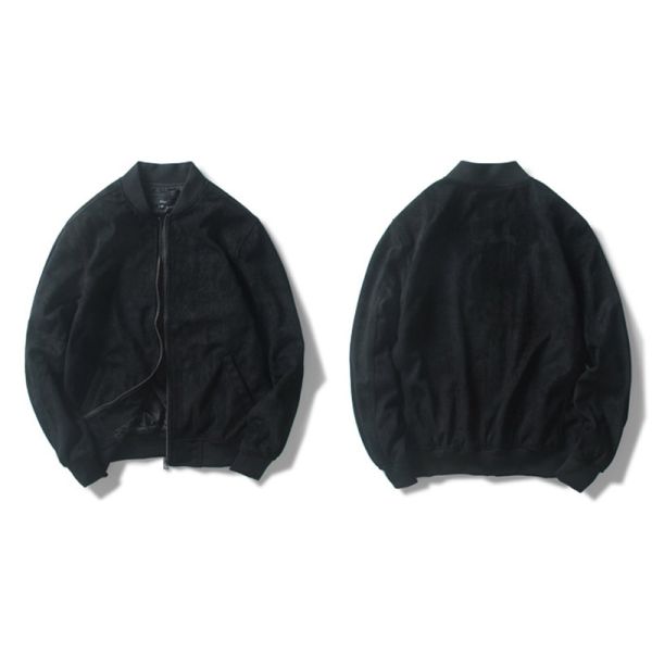 Oem Factory Manufacturer Custom Logo Causal Slim Fit Cotton Suede Leather Zip Up Bomber Jackets