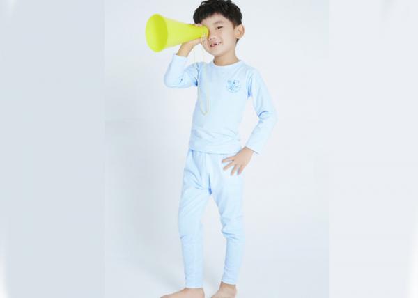 Quality 2 Pieces Boys Pajama Set , Boys Sleepwear Sets 100% Cotton Interlock Piece Dye for sale
