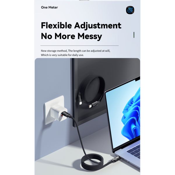 ES-X55 Series Magnetic Absorption Quick Charge Cable USB C To Type C Cable 100W 240W 1m