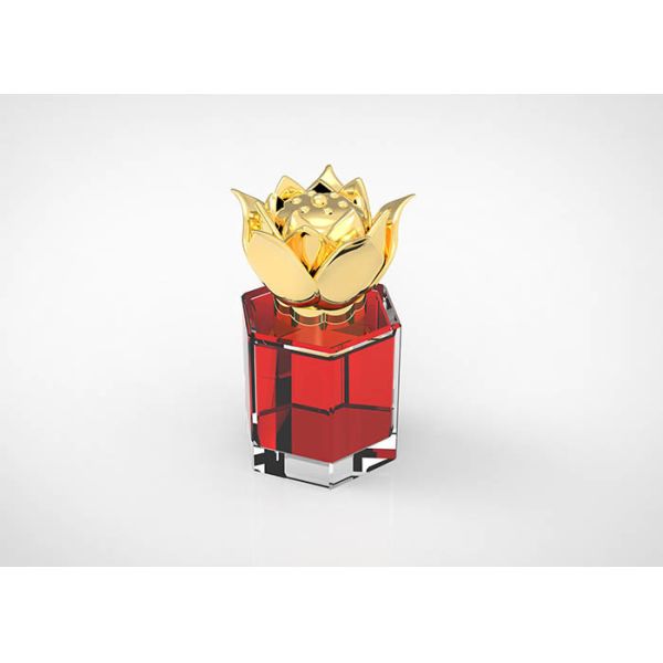 Custom Luxury Flower Perfume Bottle Cap Zamac Metal Lids