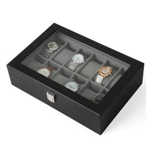 Cheap Hard Wood MDF Board Glass Gift Watch Jewelry Box EVA Insert wholesale