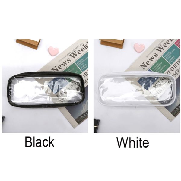 Boys or Girls 19*7*4.5cm Clear Exam Pencil Case with Zipper and 2022 at Office School