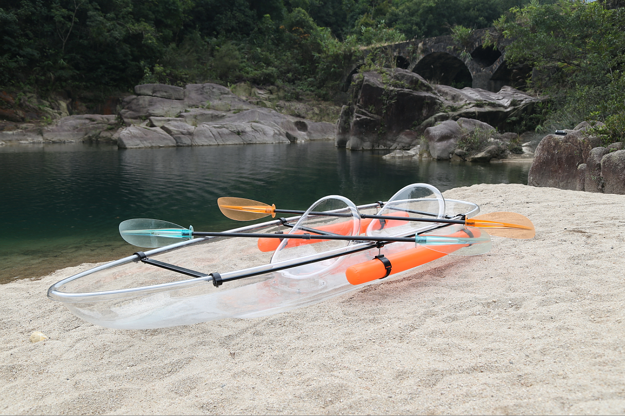 Clear Bottom Surf Ski Transparent Canoe Kayak 3392*942*369 Polyethylene Hull