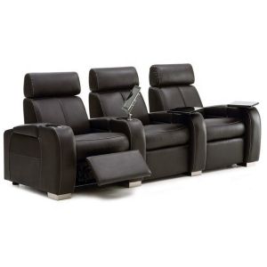 China Movie Cinema Wood Leather Recliner Chairs on sale
