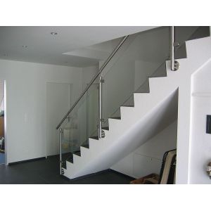 China Reliable Stainless Steel Balustrade Systems , Side Mounted Glass Stair Railing on sale