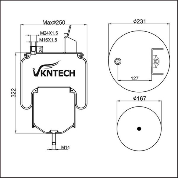 Add to CompareShare Truck trailer suspension parts rubber 1076416 air spring air bag air bellow 6608NP01 Contitech 20374