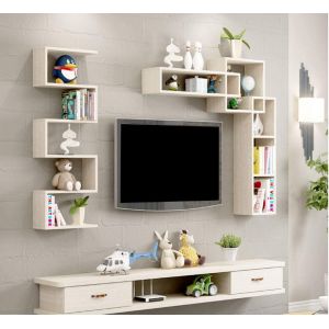 60in Living Room TV Shelves Wall Mounted