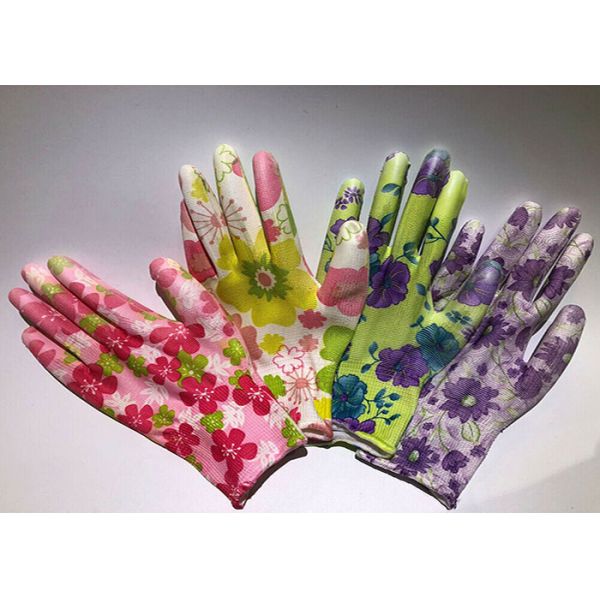 Wear Resistant Garden Work Gloves , Floral Womens Gardening Gloves