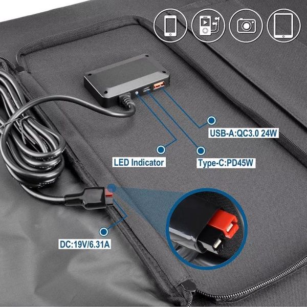 Flexible Portable Folding Solar Panels Battery Charger Sunpower Folding Solar Blanket