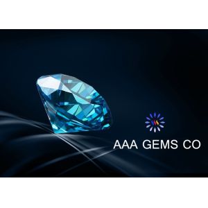 Certified Blue Round Moissanite 1ct 6.5mm International VVS1