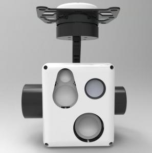 Cheap Three-axis Multi-sensor Micro Gimbal With IR + TV + LRF Uncooled FPA EO IR Thermal Camera Monitoring System wholesale