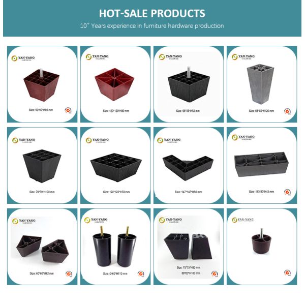 Furniture Accessory Sofa Plastic Legs square shape high leg