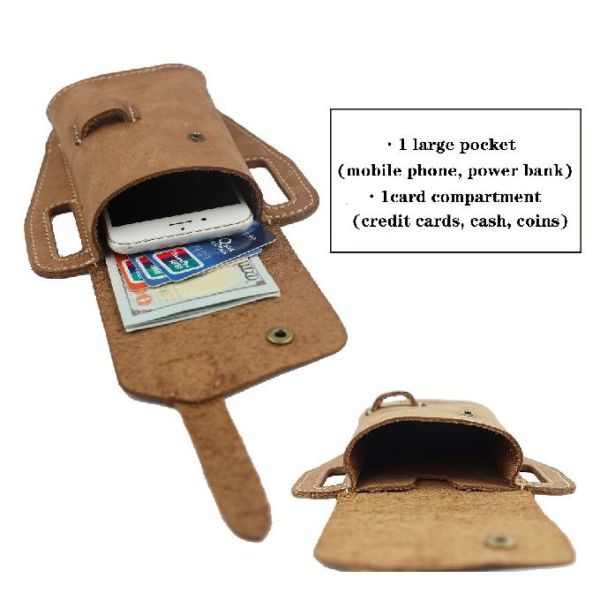 Casual Retro Leather Outdoor Sport Phone Bag For Men