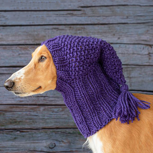 Y-Z Custom Pet Clothing Hats Warm Tassels Winter Wool Neck Ear Warmer Hand Knitted Dog Snood