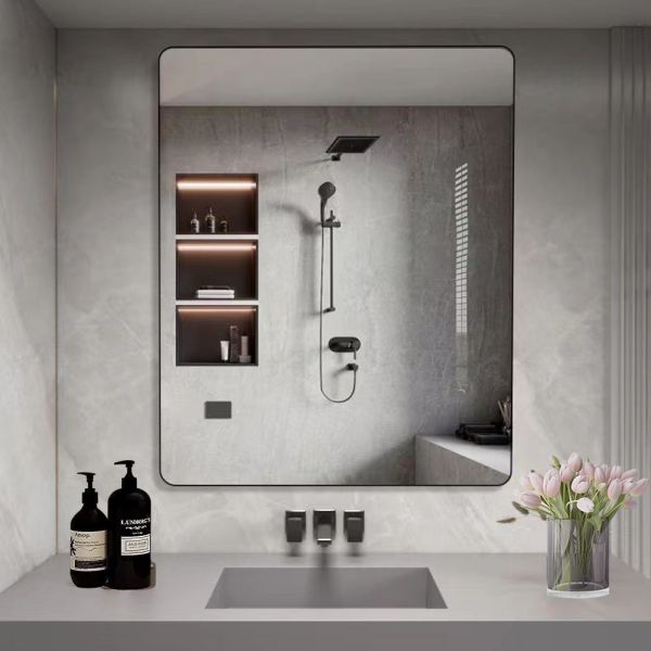 Stylish Bathroom Decoration Fashion Frame Metal Wall Mirror with Large Gold Frame