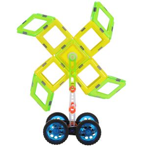 Cheap Girls And Boys Magnetic Tiles Vehicles Pinwheel Structure Assembled Toys wholesale
