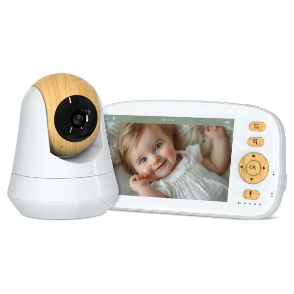 5 Inch 720P HD Baby Monitor with PTZ Camera and Night Vision