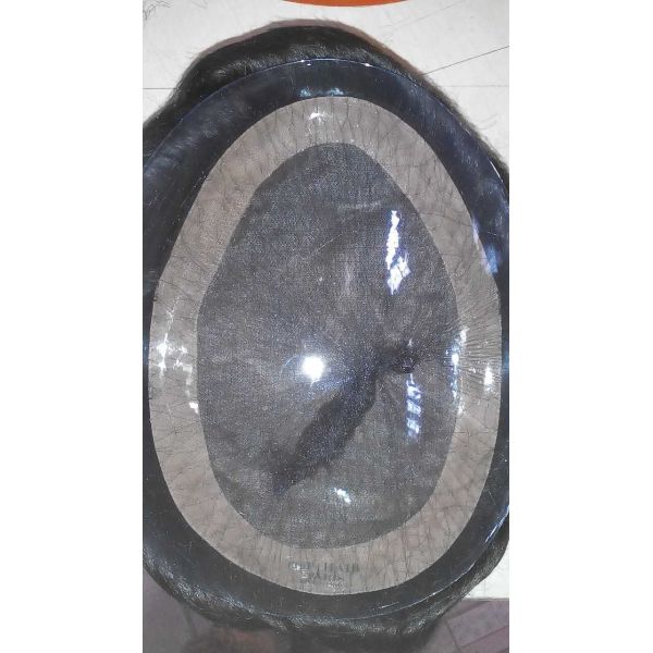 Customized Brazilian Virgin Hair Men Toupee Hairpieces Mono Base with Npu Around