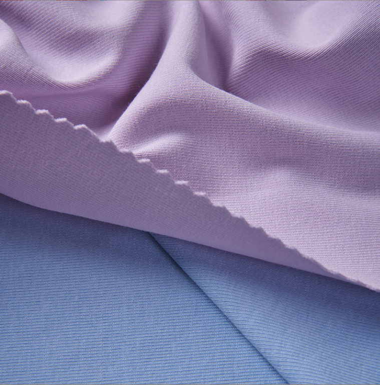 Wholesale Breathable Cotton Warp Knitting Rib Striped Fabric Stretch 1x1 Rib Knit Fabric for Cuffs/Hem/Collars