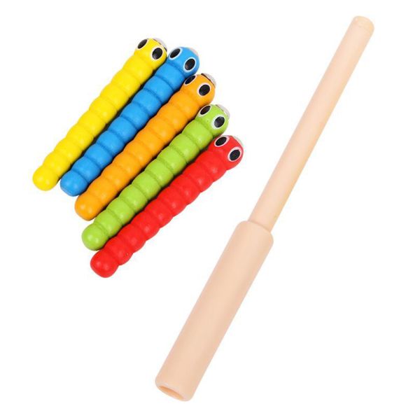 Wooden Bug Catching Game 5 Worms 1 Wooden Toys Accessories Montessori Educational Toys