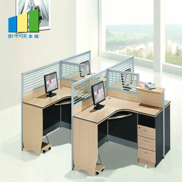 Fashion 60mm Thickness Office Furniture Partitions / Staff Cubicle Workstation