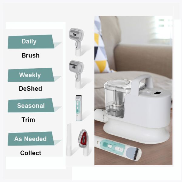 6 in 1 Pets Cleaning Brush Pet Grooming Vacuum Cleaner 110-240V Voltage 10KPa Suction