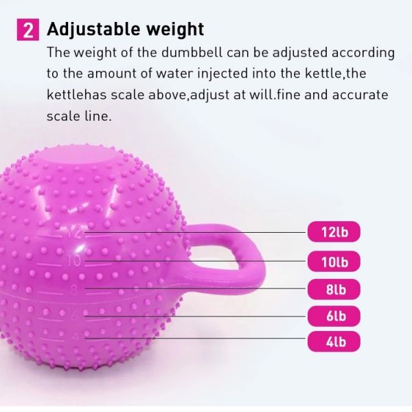 Odorless PVC Coated Water Filled Kettlebell Workout Yoga Ball