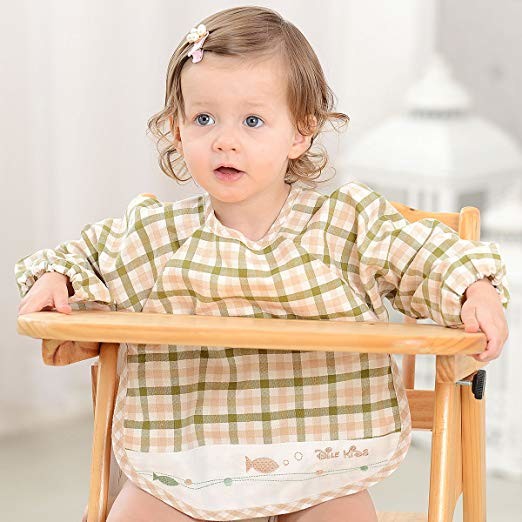 Soft Absorbent Baby Bandana Bib , 100% Organic Cotton Baby Coverall Bib
