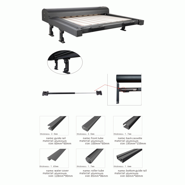 OEM ODM Spanish Fabric Electric Sunshade Awning For Hotels And Mansions