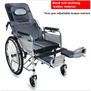 China 12 24 Lightweight Foldable Wheelchair Fold Up Electric Wheelchair Black on sale
