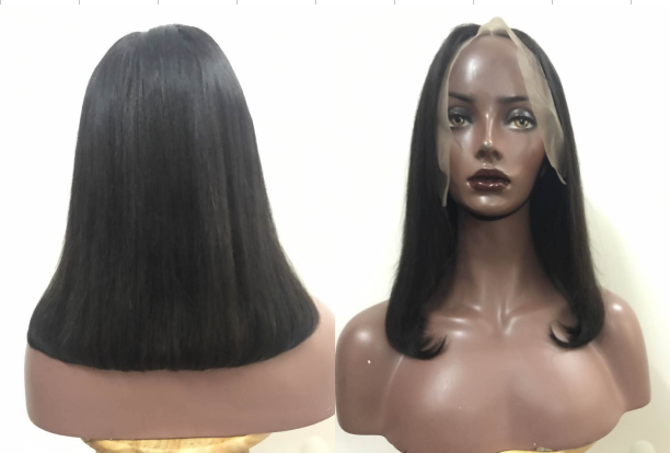 10" Double Drawn Curly Hair , Medium Brown Full Lace Human Hair Wigs