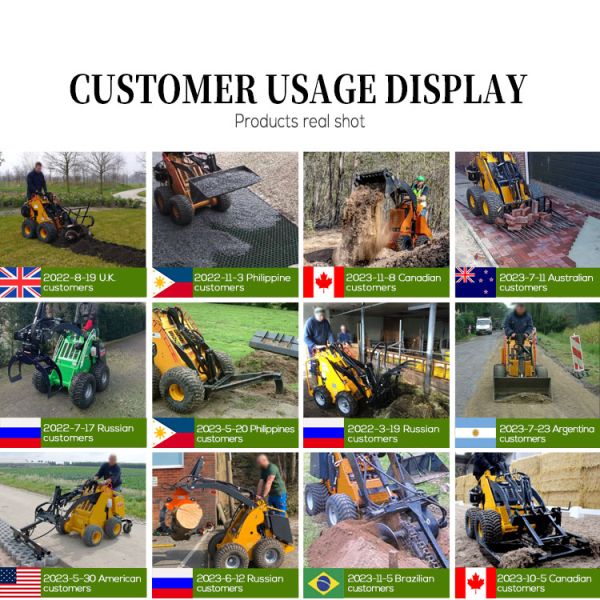 FREE SHIPPING Mini Wheel Loader Small Cheap Skid Steer Loader with Bucket Different Attachment