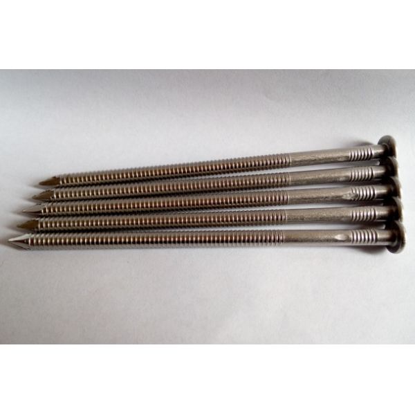 4.0 X 90MM SUS304 Flat Head Ring Shank Nails For Wood With CE Approved