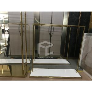 CNC Iron Garment Store Display Stands Racks T4 Lighting