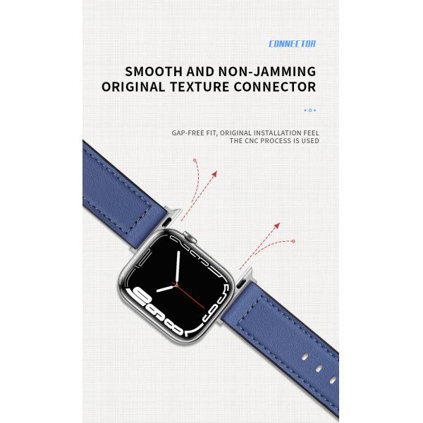 22mm Silicone Leather Watch Strap for iWatch Series 6 5 4 3 2 1 SE Luxury and Durable