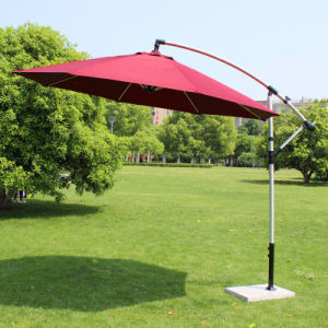 China Wind Resistant Garden Patio Parasols Polyester Fabric Aluminum Beach Umbrella on sale