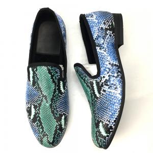 China Elegant Design Snakeskin Mens Loafers Wear Resistant Mens Leather Driving Shoes on sale
