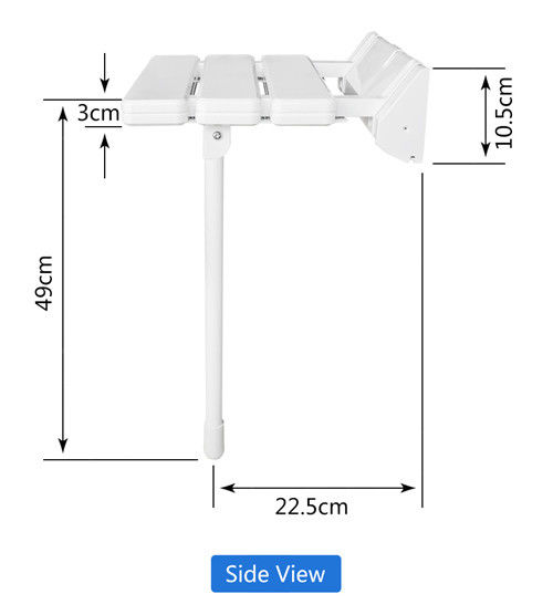 Eldly Waterproof Folding Shower Seat With Legs Max Load 130kg White Color