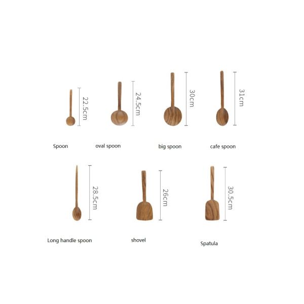 Japanese Style Kitchen Wooden Utensils Creative Combined Teak Wood Cooking Utensils