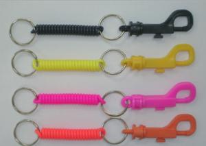 China Cheap China Good Quality Protection Coil Leash Snap Key Coil Holder w/Belt Clip and 2pcs Split Rings on sale
