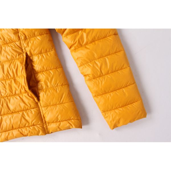 Yellow Ultra Light Packable Down Jacket Antistatic Waterproof