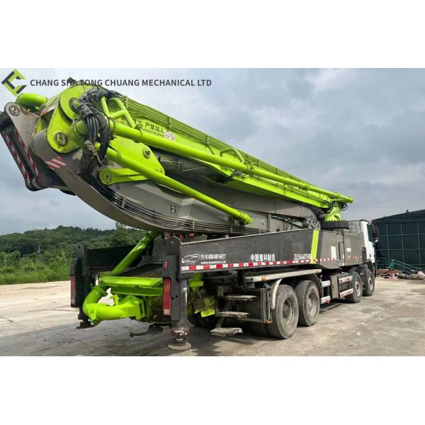 In 2017 Zoomlion Green Remanufactured Used Concrete Boom Pump Truck 56M Installed